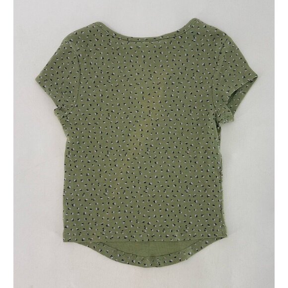 Art Class Girl's Short Sleeve Floral Green Ribbed T-Shirt Size Small 6/7 - Picture 2 of 6